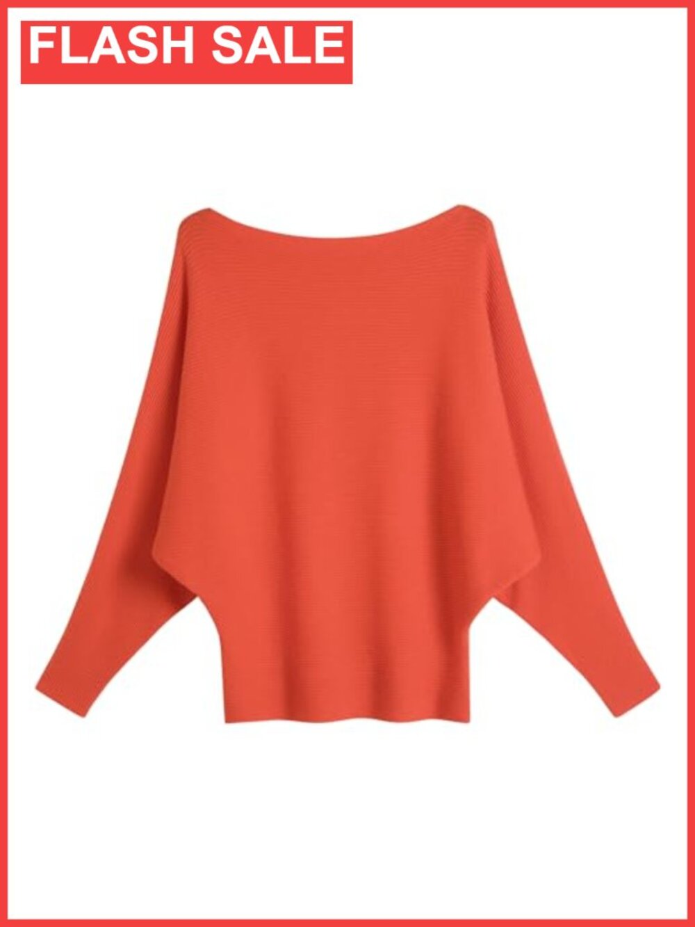 Oversized Boat Neck Batwing Sleeve Knitted Pullover Sweater Lightweight